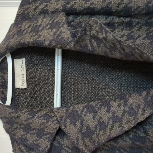 Be Cool Blue Grey Houndstooth Cardigan - Picture 6 of 8